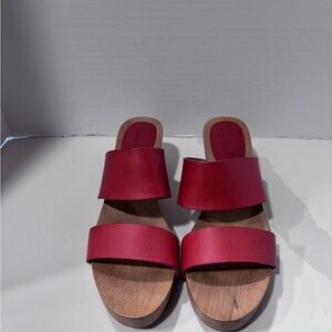 Madewell Clara Clog Leather Women’s Sandals Pink Size 9.5